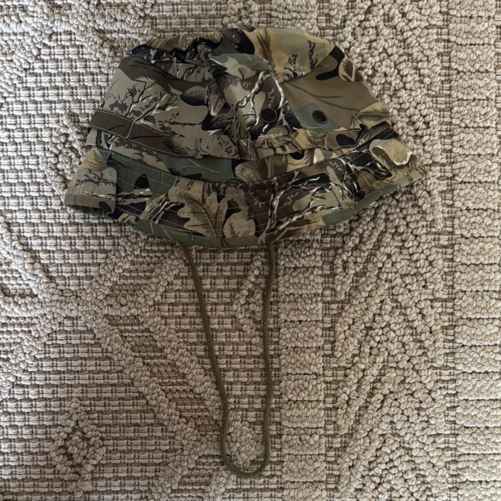 Camouflage Bucket Hat with Chin Strap